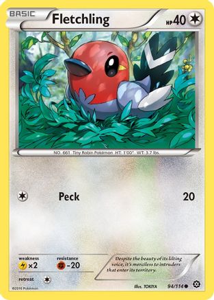 Fletchling 94/114 - Steam Siege Reverse Holofoil - Poke-Collect