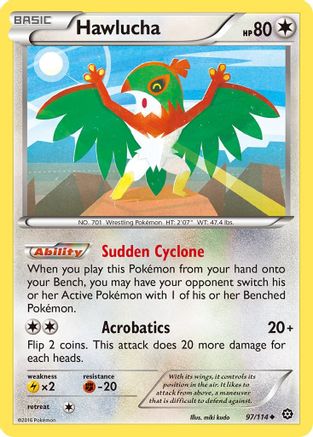 Hawlucha 97/114 - XY  Steam Siege Reverse Holofoil - Poke-Collect