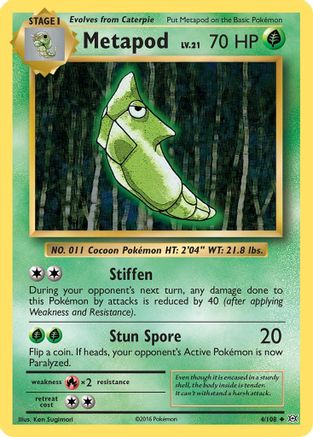 Metapod 4/108 - XY  Evolutions Reverse Holofoil - Poke-Collect