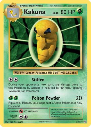 Kakuna 6/108 - XY  Evolutions Reverse Holofoil - Poke-Collect