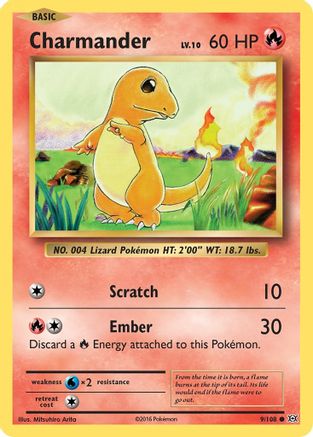 Charmander 9/108 - XY  Evolutions Reverse Holofoil - Poke-Collect