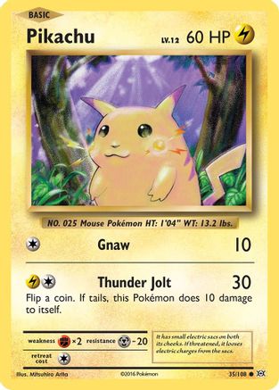 Pikachu 35/108 - XY  Evolutions Reverse Holofoil - Poke-Collect