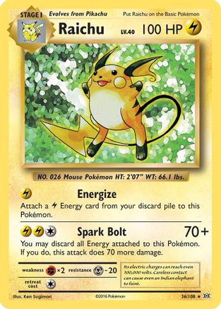 Raichu 36/108 - XY  Evolutions Reverse Holofoil - Poke-Collect