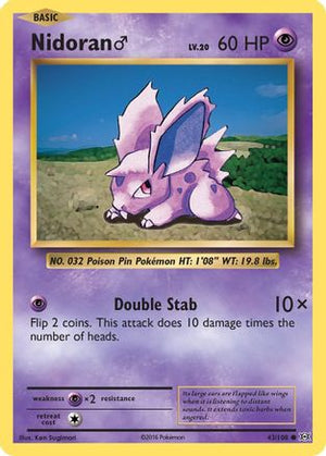 Nidoran ♂ 43/108 - Evolutions Reverse Holofoil