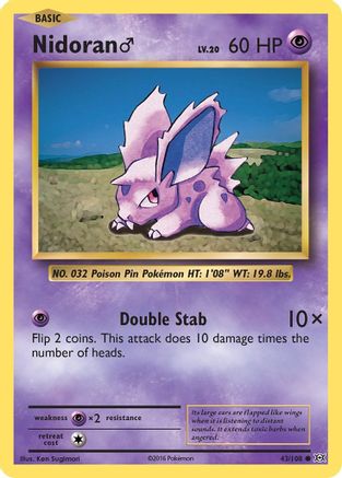Nidoran M 43/108 - XY  Evolutions Reverse Holofoil - Poke-Collect