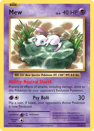 Mew 53/108 - XY  Evolutions Holofoil - Poke-Collect