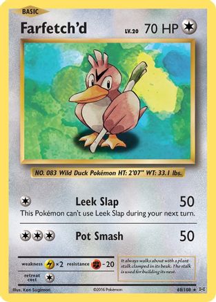 Farfetch'd 68/108 - XY  Evolutions Reverse Holofoil - Poke-Collect