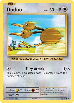 Doduo 69/108 - Evolutions Reverse Holofoil - Poke-Collect