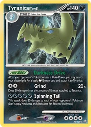 Tyranitar - 30/100 (DP Stormfront) 30 - Deck Exclusives Holofoil - Poke-Collect