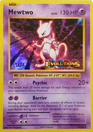 Mewtwo (XY Evolutions Staff Prerelease) 51 - XY Promos Holofoil - Poke-Collect