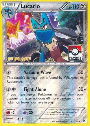 Lucario - 63/124 (Pokemon League) [1st Place] 63 - League & Championship Cards Reverse Holofoil - Poke-Collect