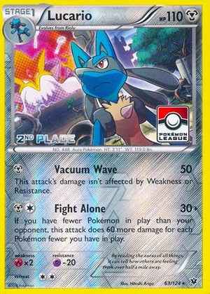 Lucario - 63/124 (Pokemon League) [2nd Place] 63 - League & Championship Cards Reverse Holofoil - Poke-Collect