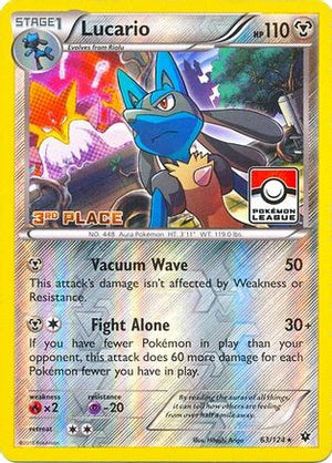 Lucario - 63/124 (Pokemon League) [3rd Place] 63 - League & Championship Cards Reverse Holofoil - Poke-Collect
