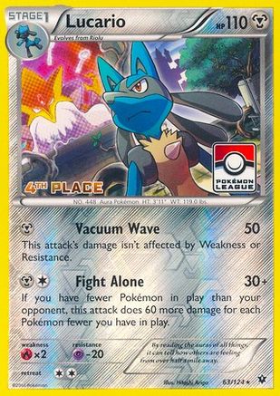 Lucario - 63/124 (Pokemon League) [4th Place] 63 - League & Championship Cards Reverse Holofoil - Poke-Collect