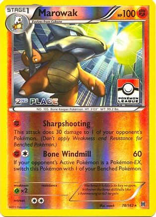 Marowak - 78/162 (Pokemon League) [2nd Place] 78 - League & Championship Cards Reverse Holofoil - Poke-Collect
