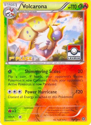 Volcarona - 15/114 (Pokemon League) [1st Place] 15 - League & Championship Cards Reverse Holofoil - Poke-Collect