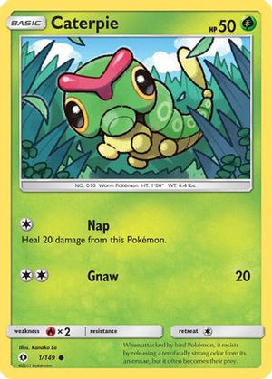 Caterpie 1/149 - SM Base Set Reverse Holofoil - Poke-Collect