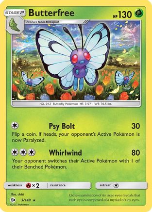 Butterfree 3/149 - SM Base Set - Poke-Collect