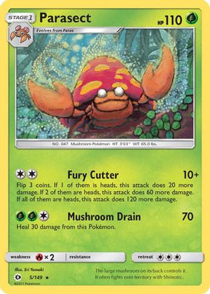 Parasect 5/149 - Sun & Moon Reverse Holofoil - Poke-Collect
