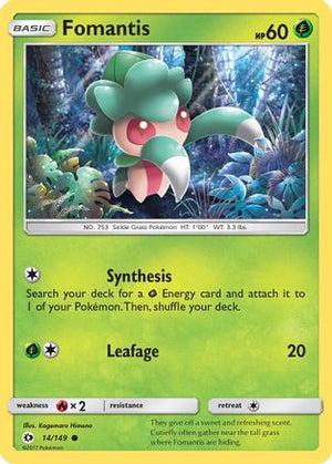 Fomantis 14/149 - SM Base Set Reverse Holofoil - Poke-Collect