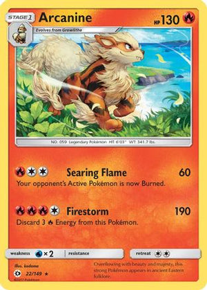 Arcanine 22/149 - Sun & Moon Reverse Holofoil