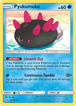 Pyukumuku 47/149 - SM Base Set Reverse Holofoil - Poke-Collect