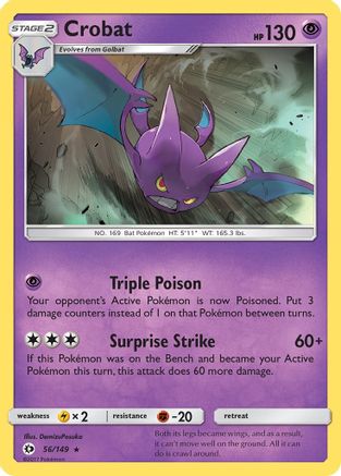 Crobat 56/149 - SM Base Set Reverse Holofoil - Poke-Collect