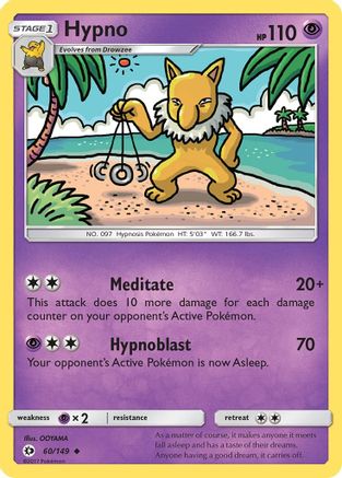 Hypno 60/149 - SM Base Set Reverse Holofoil - Poke-Collect