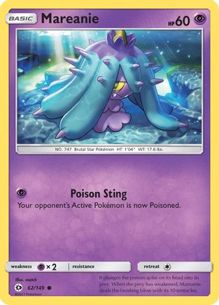 Mareanie 62/149 - SM Base Set Reverse Holofoil - Poke-Collect