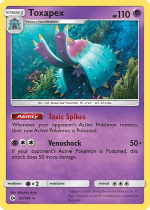 Toxapex 63/149 - Sun & Moon Holofoil - Poke-Collect