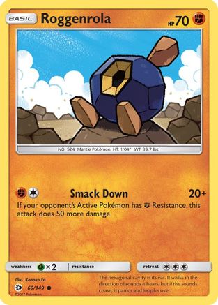 Roggenrola 69/149 - SM Base Set Reverse Holofoil - Poke-Collect