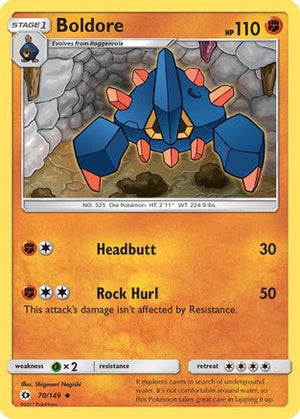 Boldore 70/149 - SM Base Set Reverse Holofoil - Poke-Collect