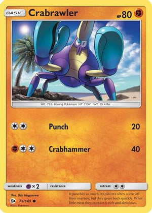 Crabrawler 72/149 - Sun & Moon Reverse Holofoil