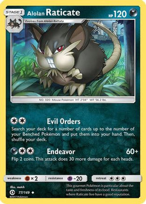 Alolan Raticate 77/149 - SM Base Set Reverse Holofoil