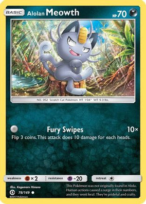 Alolan Meowth 78/149 - SM Base Set Reverse Holofoil