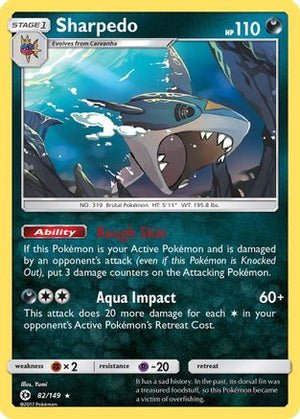 Sharpedo 82/149 - Sun & Moon Reverse Holofoil - Poke-Collect