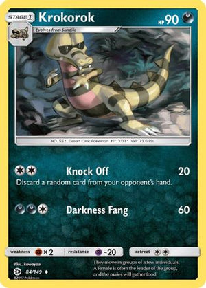 Krokorok 84/149 - Sun & Moon Reverse Holofoil - Poke-Collect