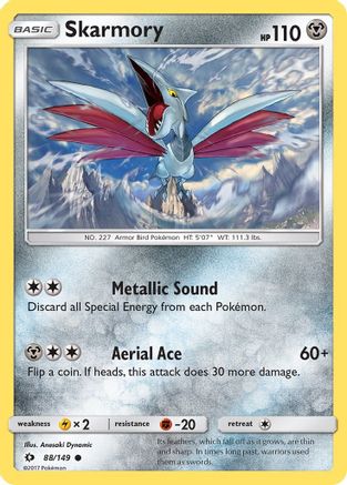 Skarmory 88/149 - SM Base Set Reverse Holofoil - Poke-Collect