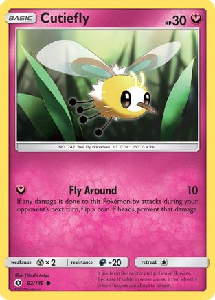 Cutiefly 92/149 - SM Base Set Reverse Holofoil - Poke-Collect