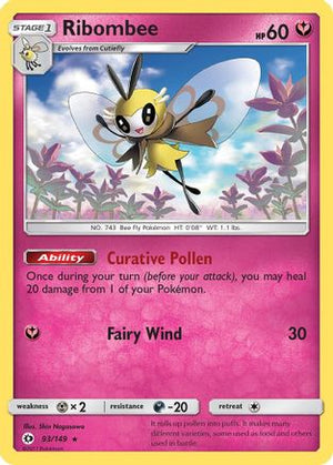 Ribombee 93/149 - Sun & Moon Holofoil - Poke-Collect