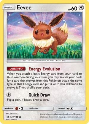 Eevee 101/149 - SM Base Set Reverse Holofoil - Poke-Collect
