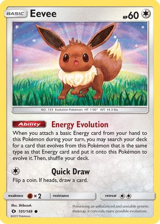 Eevee 101/149 - Sun & Moon Reverse Holofoil - Poke-Collect