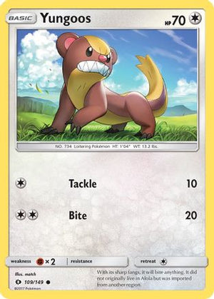 Yungoos 109/149 - Sun & Moon Reverse Holofoil - Poke-Collect