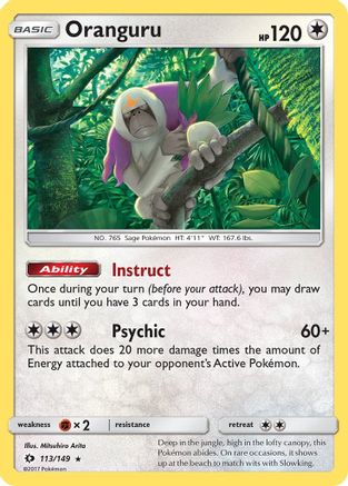 Oranguru 113/149 - SM Base Set Holofoil - Poke-Collect