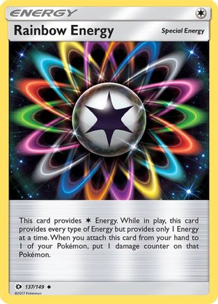 Rainbow Energy 137/149 - SM Base Set Reverse Holofoil - Poke-Collect