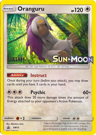Oranguru - SM13 (Prerelease) [Staff] SM13 - SM Promos Holofoil - Poke-Collect