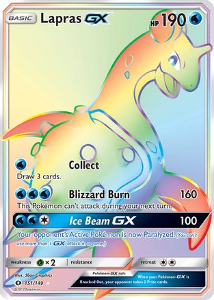 Lapras GX (Secret) 151/149 - SM Base Set Holofoil - Poke-Collect