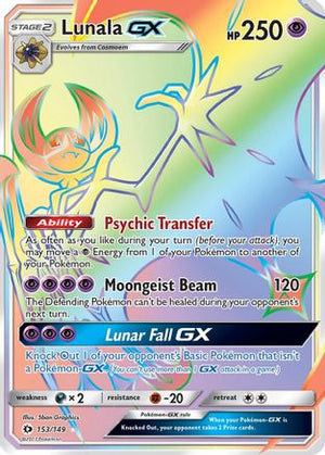 Lunala GX (Secret) 153/149 - SM Base Set Holofoil