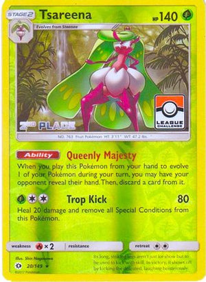 Tsareena - 20/149 (League Challenge) [2nd Place] 20 - League & Championship Cards Reverse Holofoil - Poke-Collect