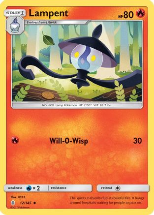 Lampent 12/145 - SM  Guardians Rising - Poke-Collect